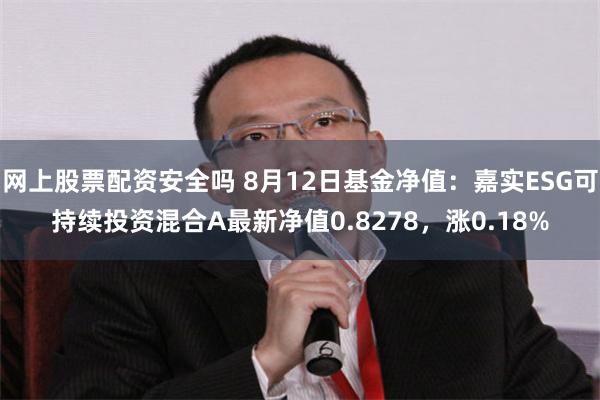 网上股票配资安全吗 8月12日基金净值：嘉实ESG可持续投资混合A最新净值0.8278，涨0.18%