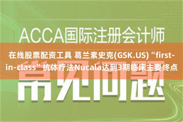 在线股票配资工具 葛兰素史克(GSK.US)“first-in-class”抗体疗法Nucala达到3期临床主要终点